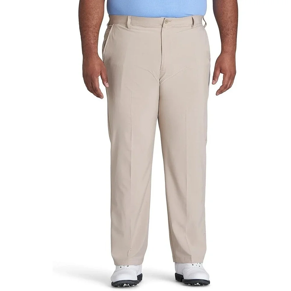 New Mens Izod Beige Swingflex 4 Way Stretch Moisture Wicking Golf Pants 52x29